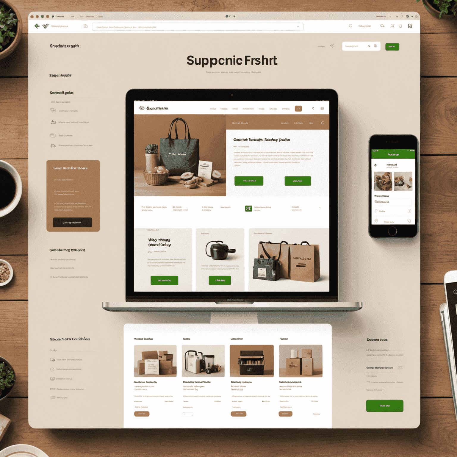 An online store interface showcasing products, shopping cart, and payment options